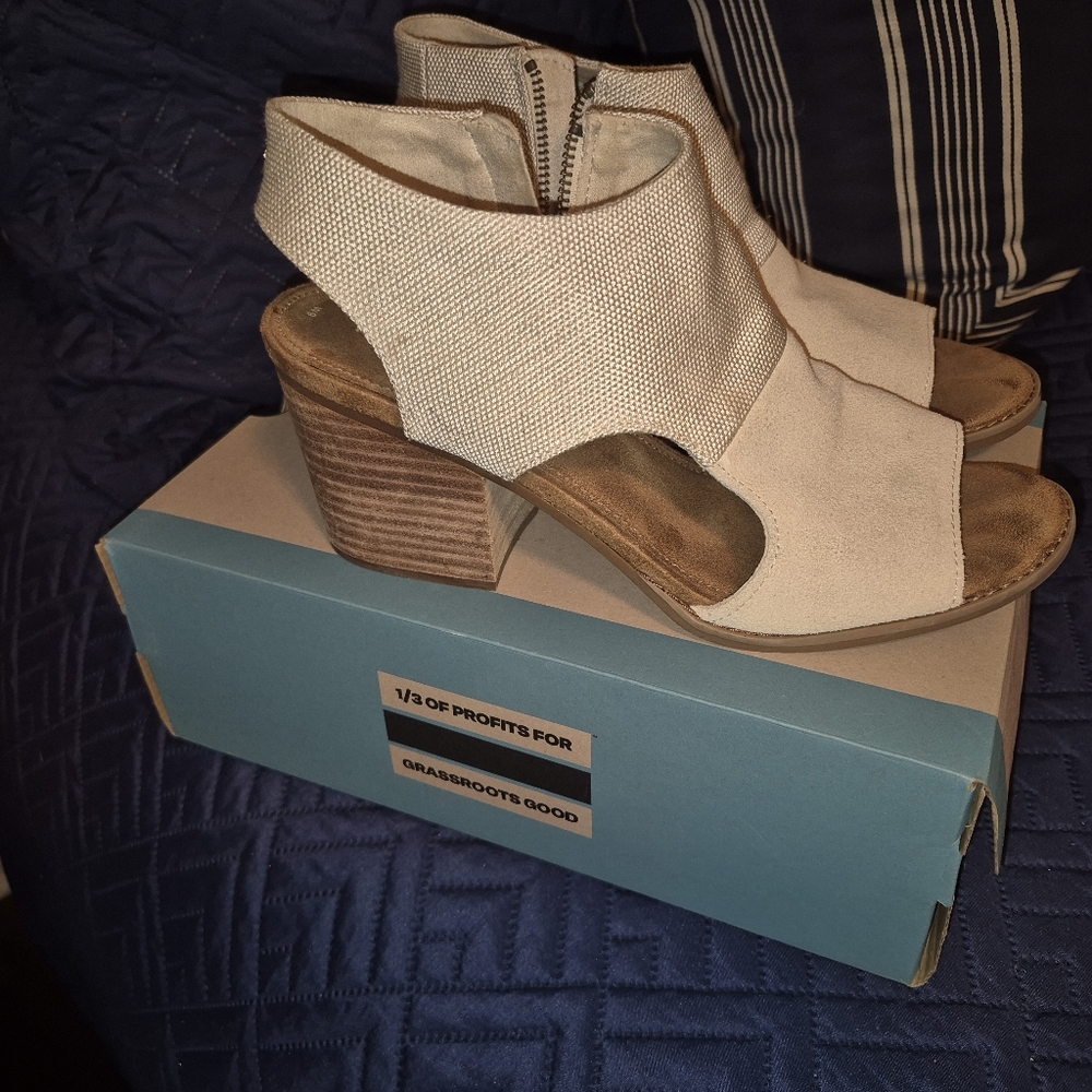 Toms Eliana Women's Cream Open-Toe Heeled Sandals